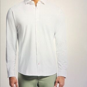 Psycho Bunny White classic fit dress shirt size large pre owned